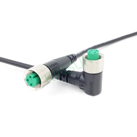 Câble femelle M12 à code A - Les ensembles de cordons étanches IP68 M12 de KINSUN ont une excellente qualité de moulage. Ils réussissent les tests d'étanchéité, de flexion, de brouillard salin, ainsi que les tests de cycle de température et d'humidité. Il existe des câbles gainés en PVC et en PUR au choix.